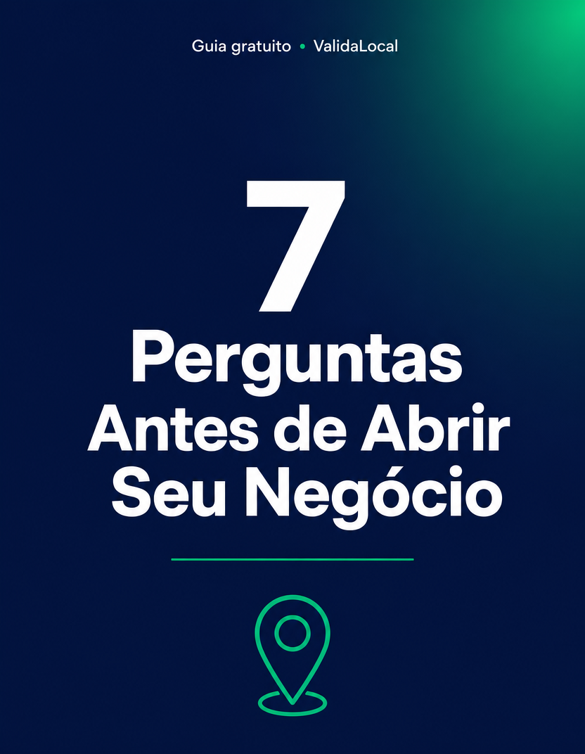 Capa do guia 7 perguntas antes de abrir seu negócio